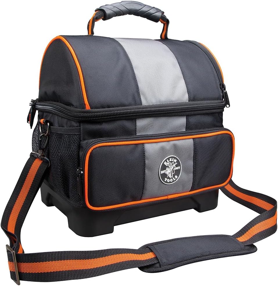 Klein Tools Soft Cooler, 12 Quart 55601,Black/Grey/Orange Trim