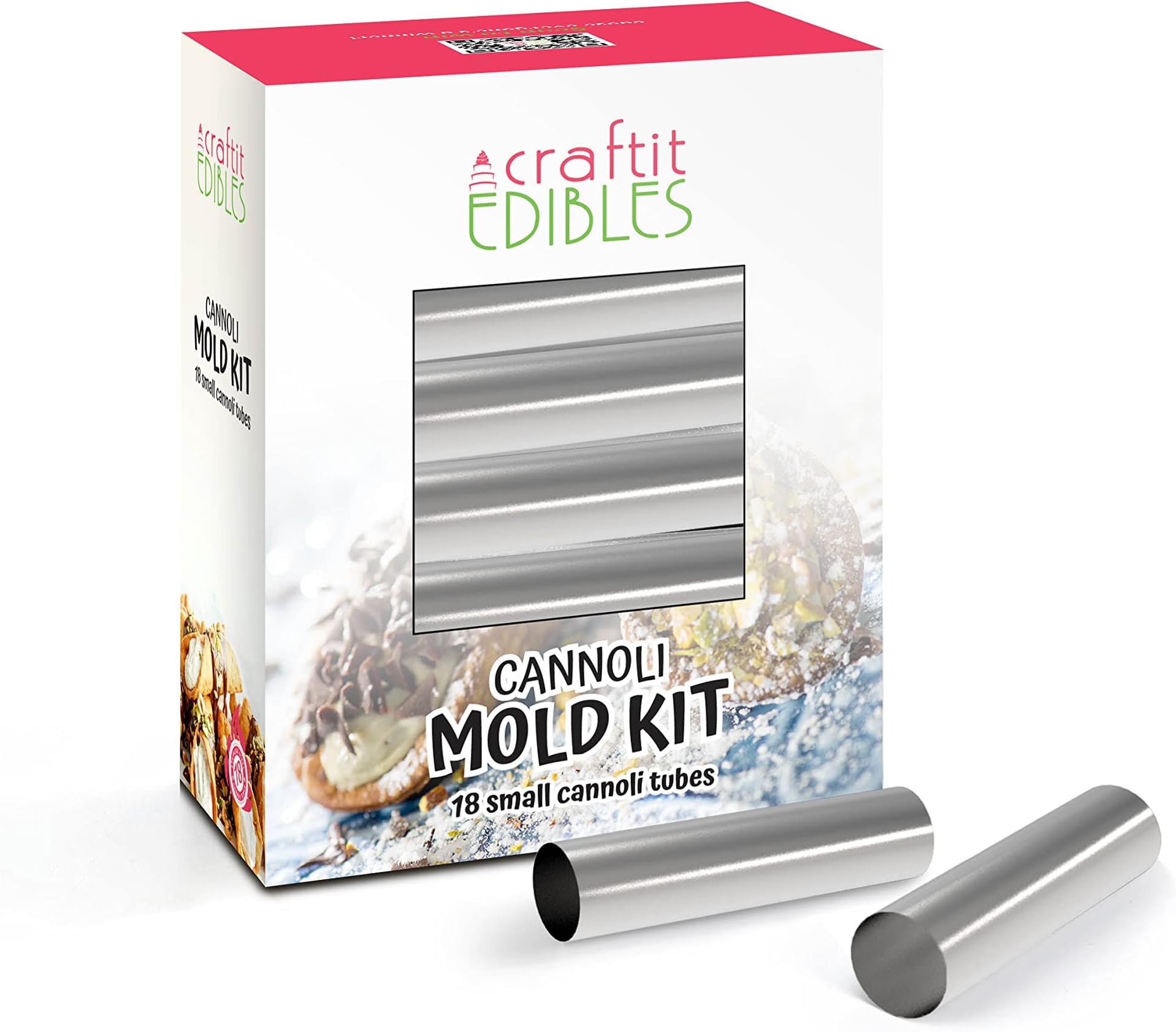 Mini Cannoli Tubes, Set of 12 by CiE Stainless steel Cannoli form Shells - Pastry Moulds
