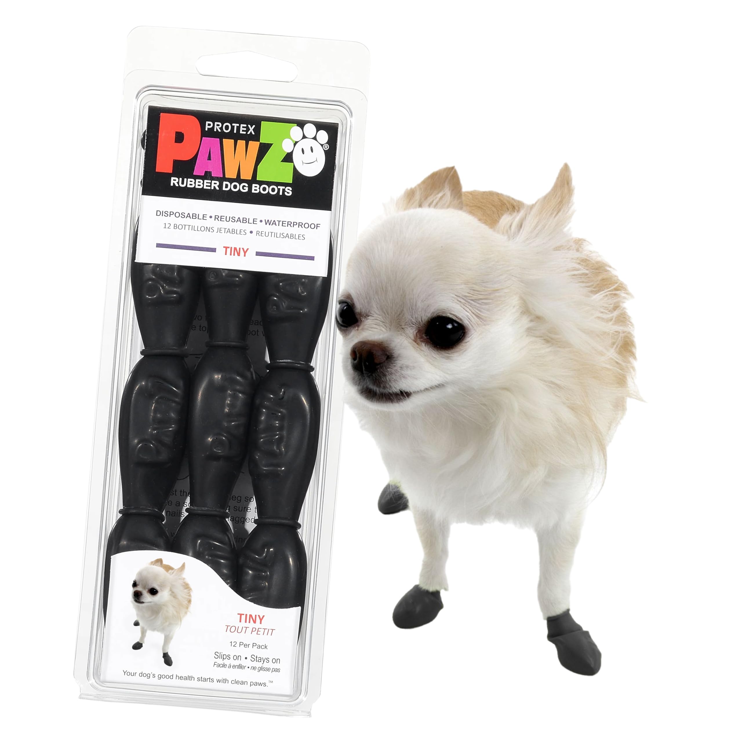 Protex Pawz Protective Dog Boots Black Edition Tiny