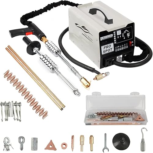 Extractor de abolladuras de soldador por puntos de 110 V con 6 modos de soldadura, kit de reparación de abolladuras de 1800 W con soldador extractor