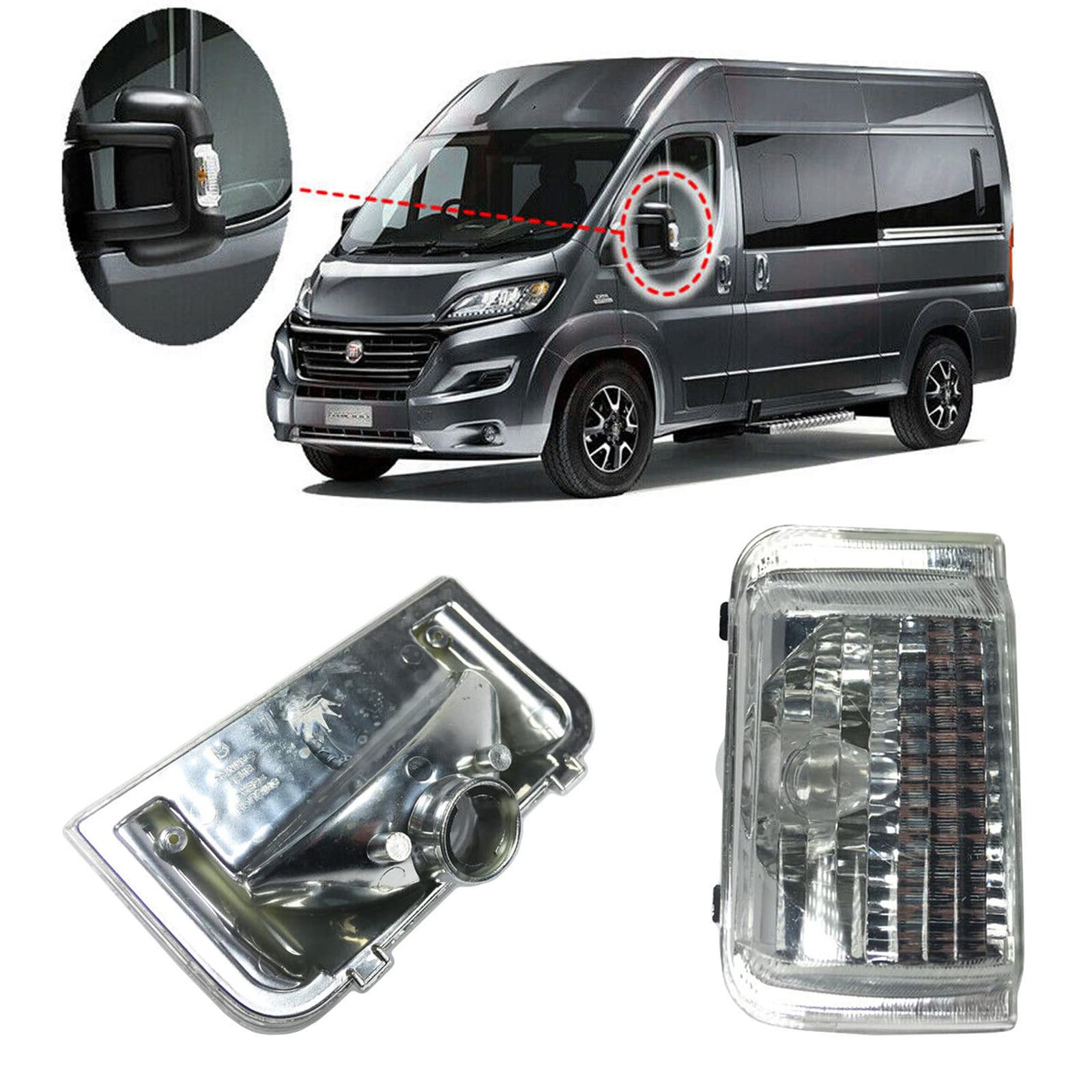 Ace Car Parts Left Side Short Arm Wing Mirror For Mercedes Sprinter Van 2006-2019 – Manual, Black, Clear Indicator, Passenger Side - View #3
