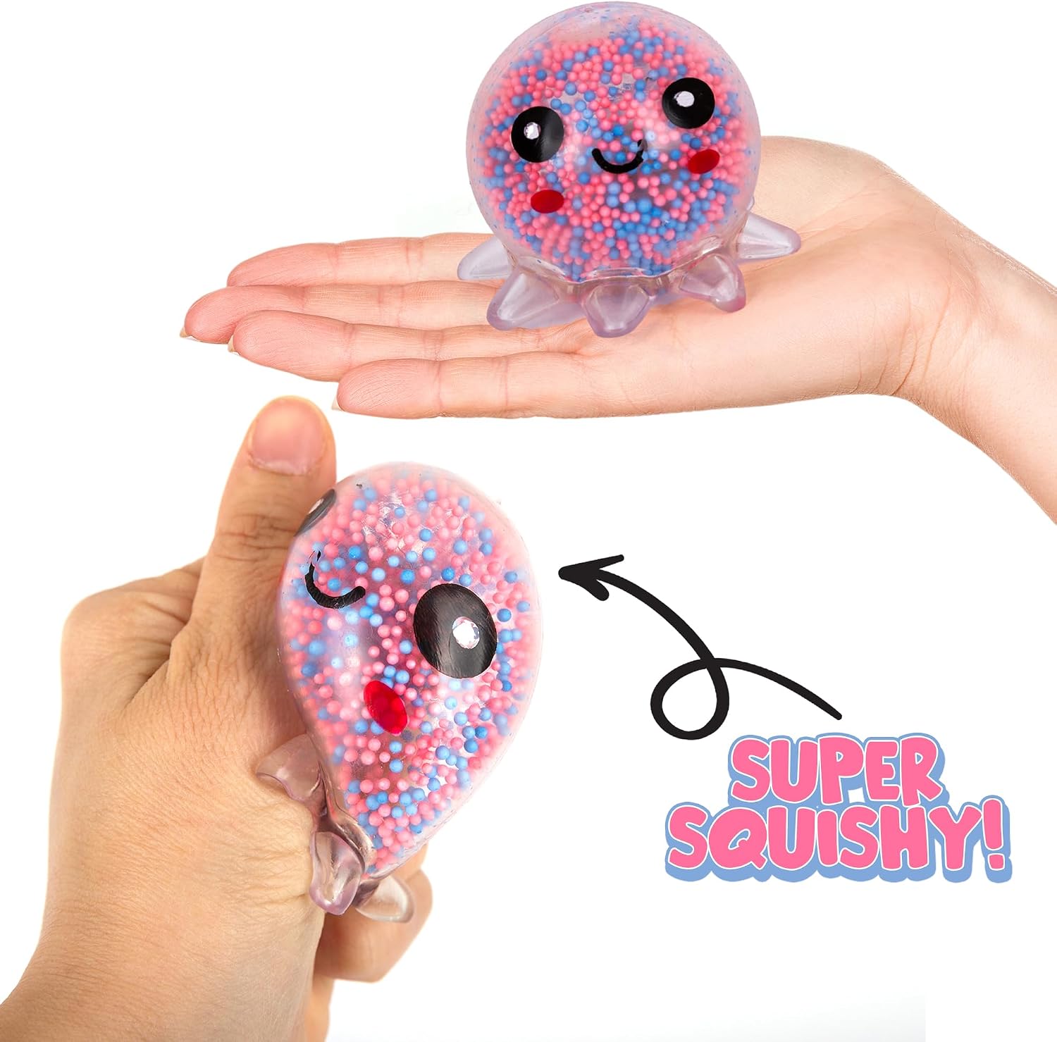 ArtCreativity Jumbo Light Up Squishy Octopus Toys – Set of 4 Fidget Sensory Toys for Kids & Adults – Glow in The Dark Toys for Autism, ADHD, Anxiety, Party Favors & Classroom Rewards
