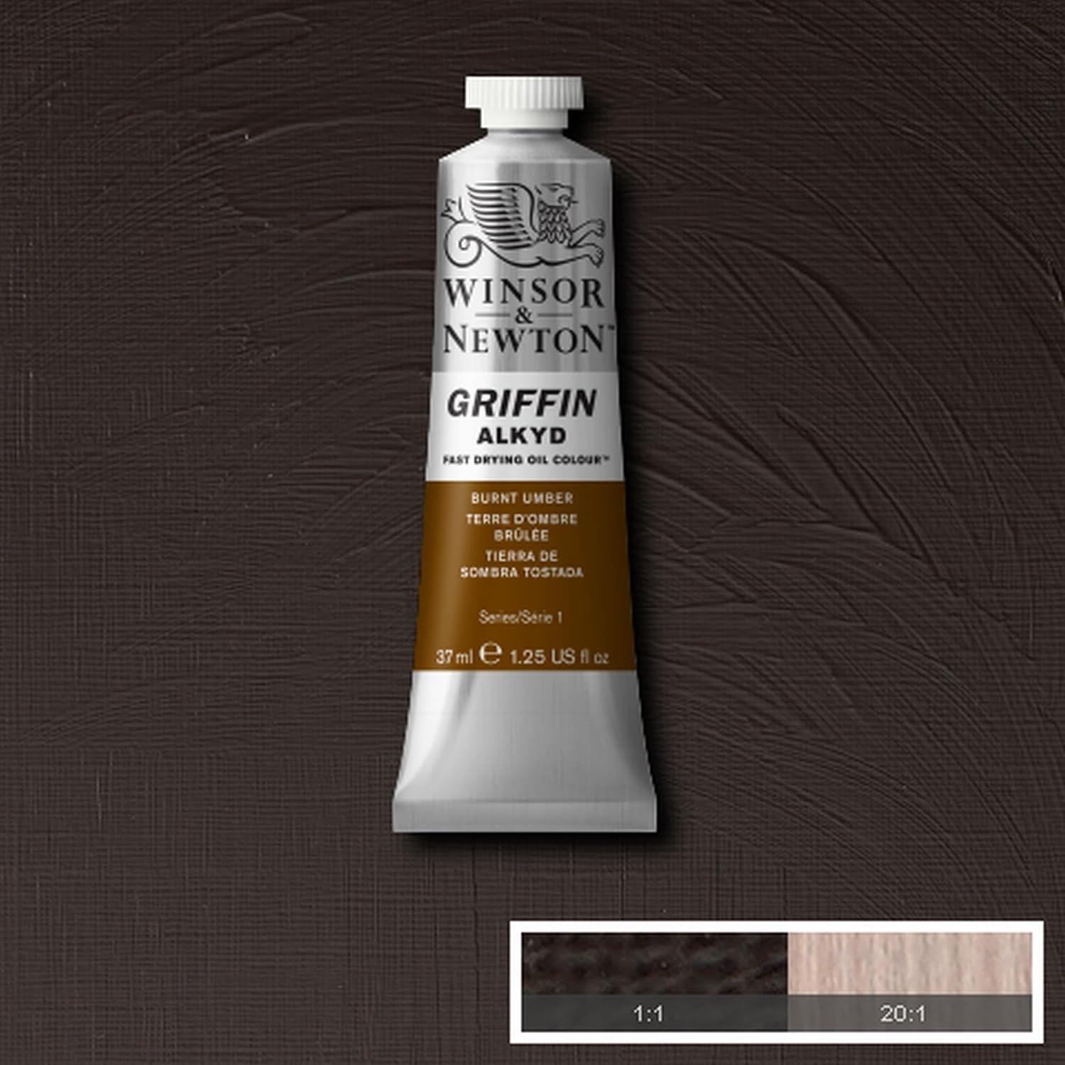 Winsor & Newton Griffin Alkyd Fast Drying Oil Paint, 37ml (1.25-oz) tube, Burnt Umber