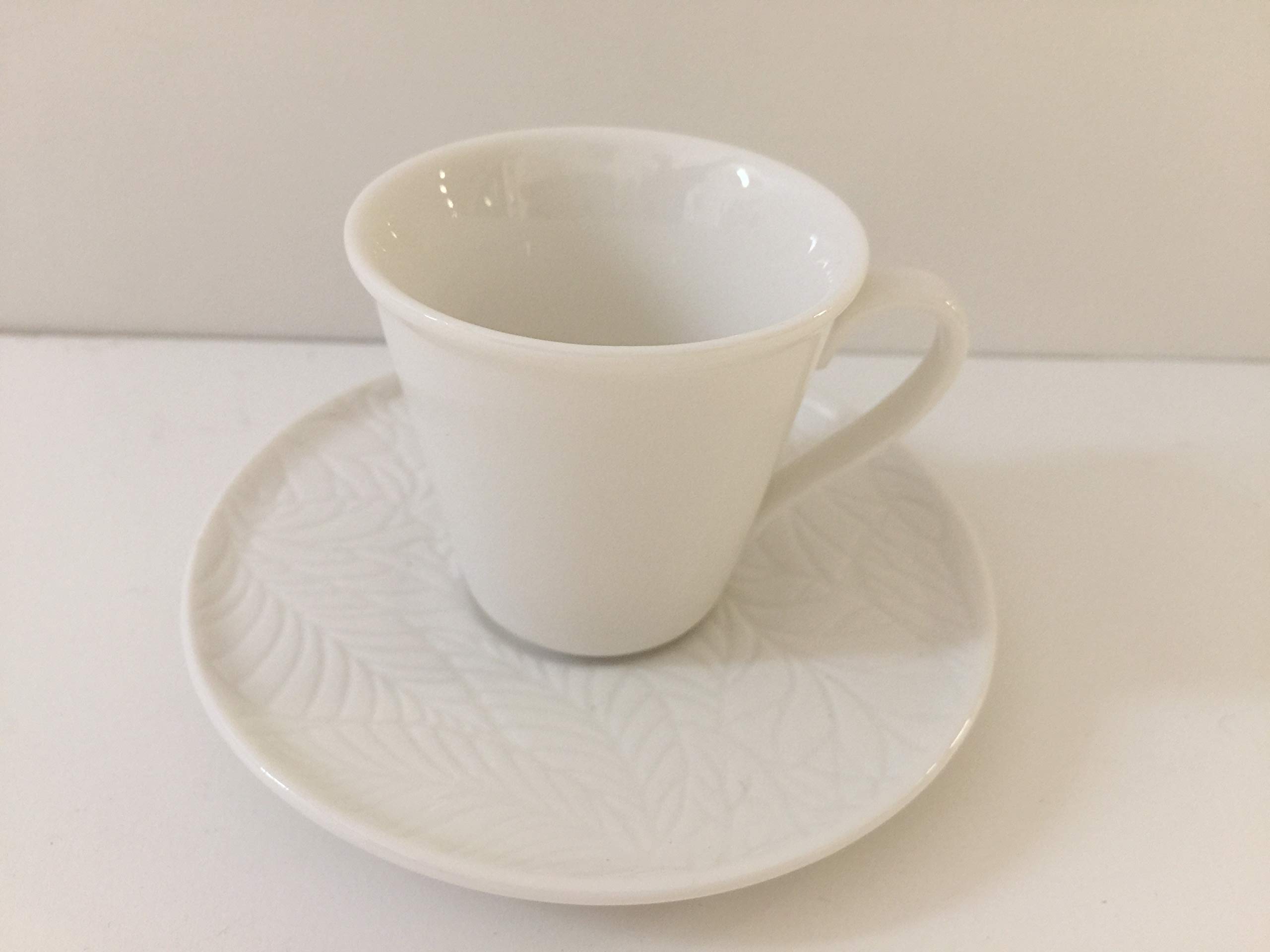 LA Porcelaine Blanche - Lot de 6 Tasses à café avec Soucoupe Bosco
