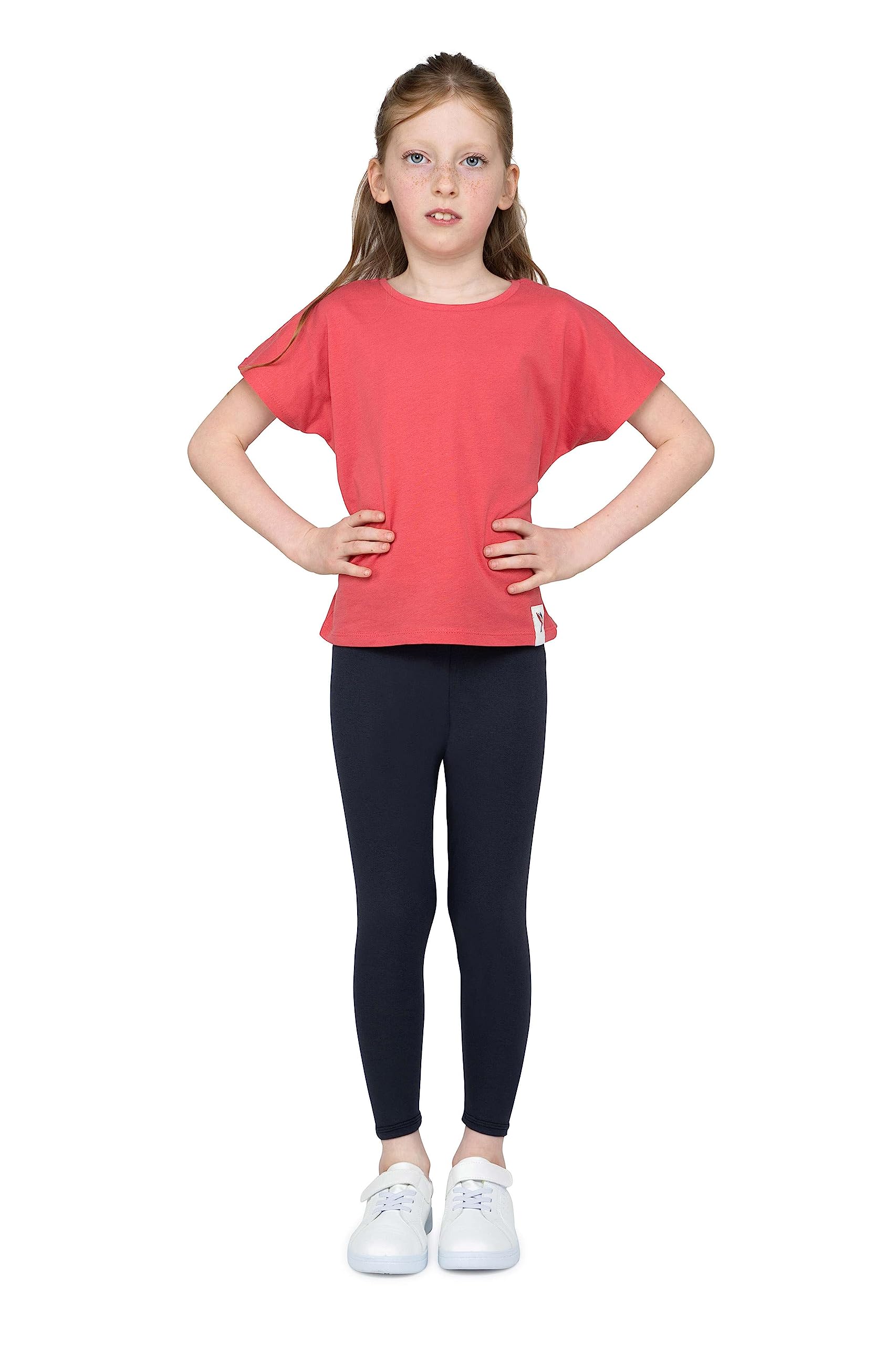 infatti Leggings in Cotone per Bambina, Pantaloni Morbidi e Comodi per Bambini, Allenamento Casual, Stile Elegante, Abbigliamento Basic Zoe