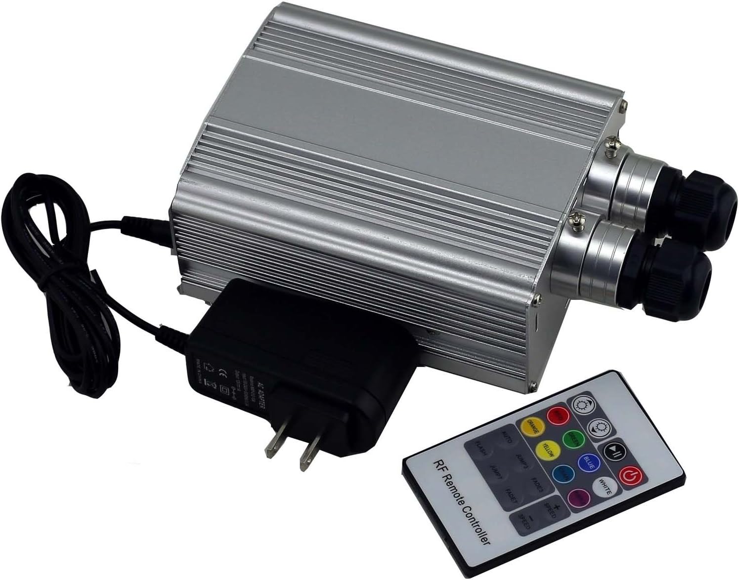 Led Fiber Optic Light Engine 25W Dual Port Colorful Changing Twinkle Light Effect for Indoor Ceiling Fiber Optical Star Lighting Decorations