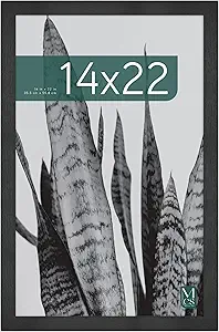 MCS Studio Gallery 14x22 Poster Frame Black Woodgrain, Vertical & Horizontal Wall Hanging Large Picture Frame for Photos, Posters & Art Prints (1-Pack)