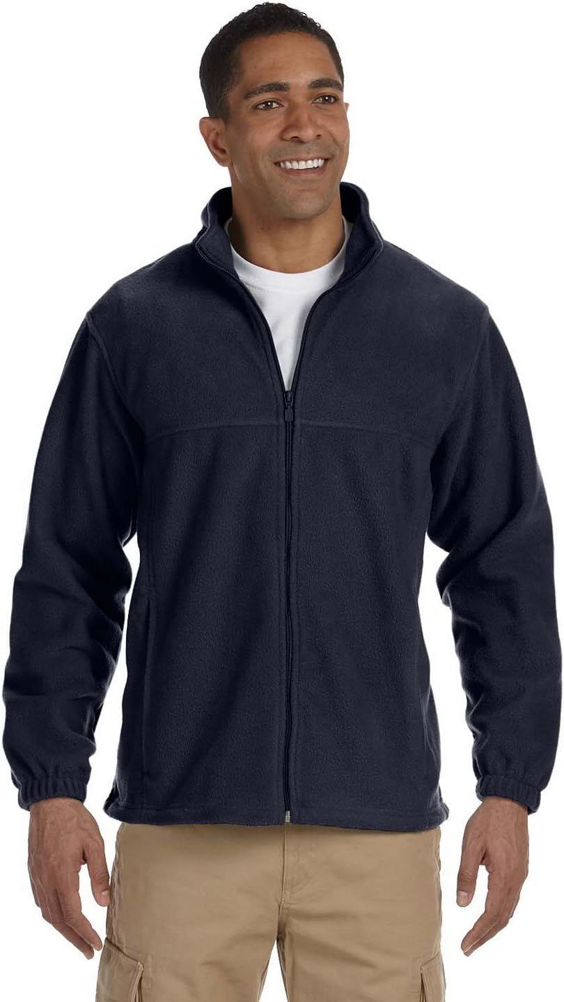 Harriton Men's 8 oz. Full-Zip Fleece 6XL NAVY - Image 2