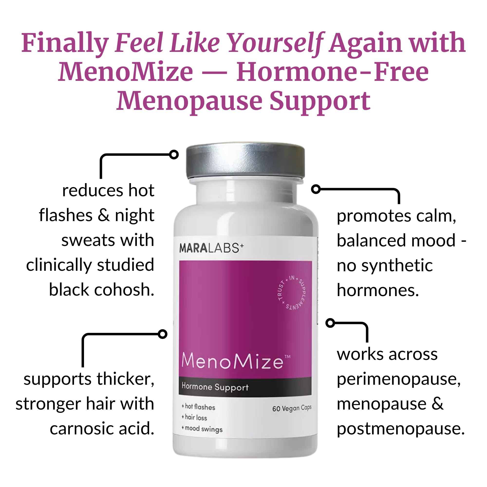 Mara Labs MenoMize Menopause Support | 60 Vegan Capsules — Amazon image 4