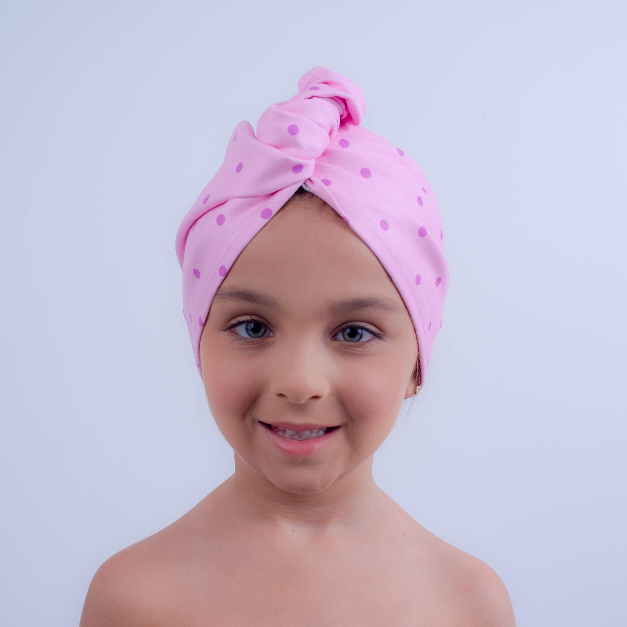 AqkuaTwist Pink Hair Towel & Turban. Ultra Absorbent Hair Towel Anti Freeze Capabilities Light Weight Made on Sport N Care Micro Fiber Tech Compact in Fashionable Design Easy to Use. Made in USA