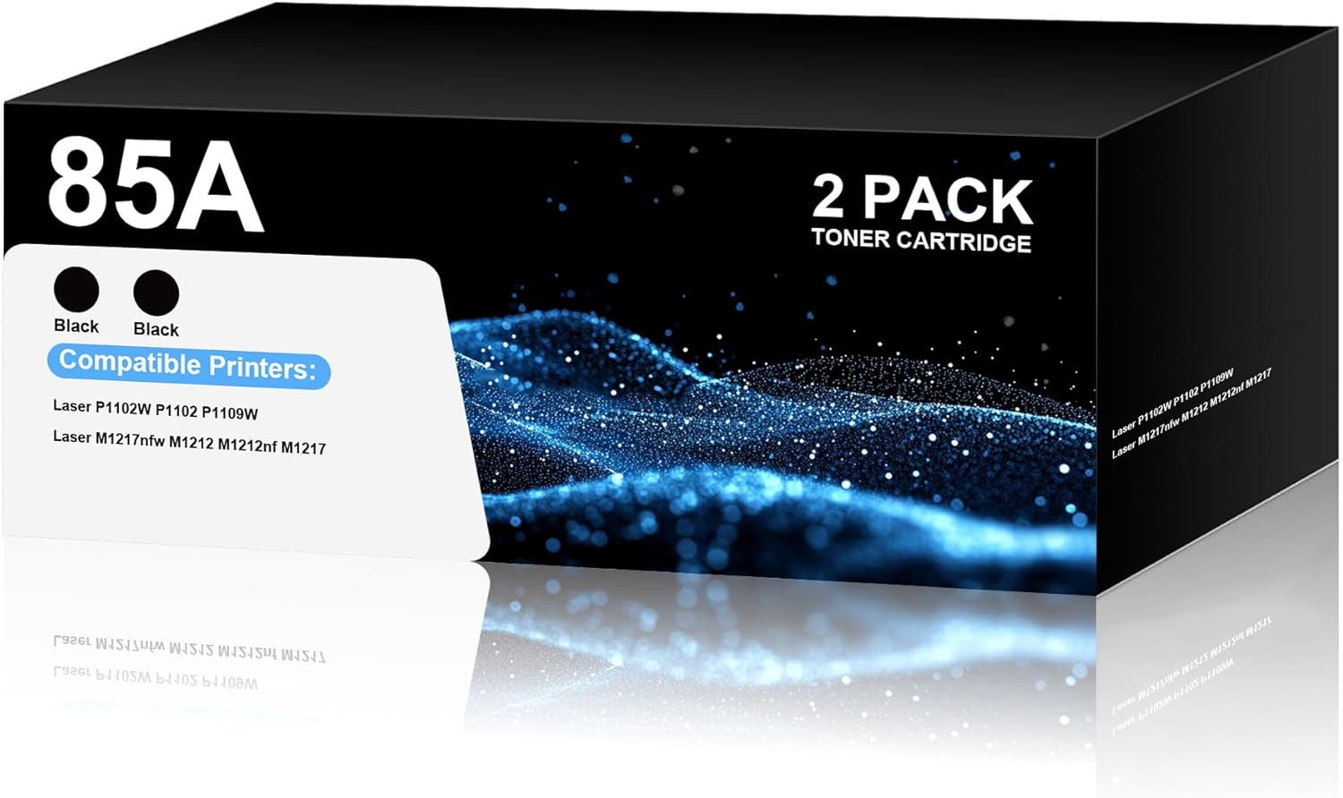 85A Black Toner Cartridges 2 Pack High-Yield for Laser Printer Pro P1102W M1212 Replacement for HP 85A|CE285A Toner with Chip for P1102W M1212nf M1217nfw P1100 M1210 Printer