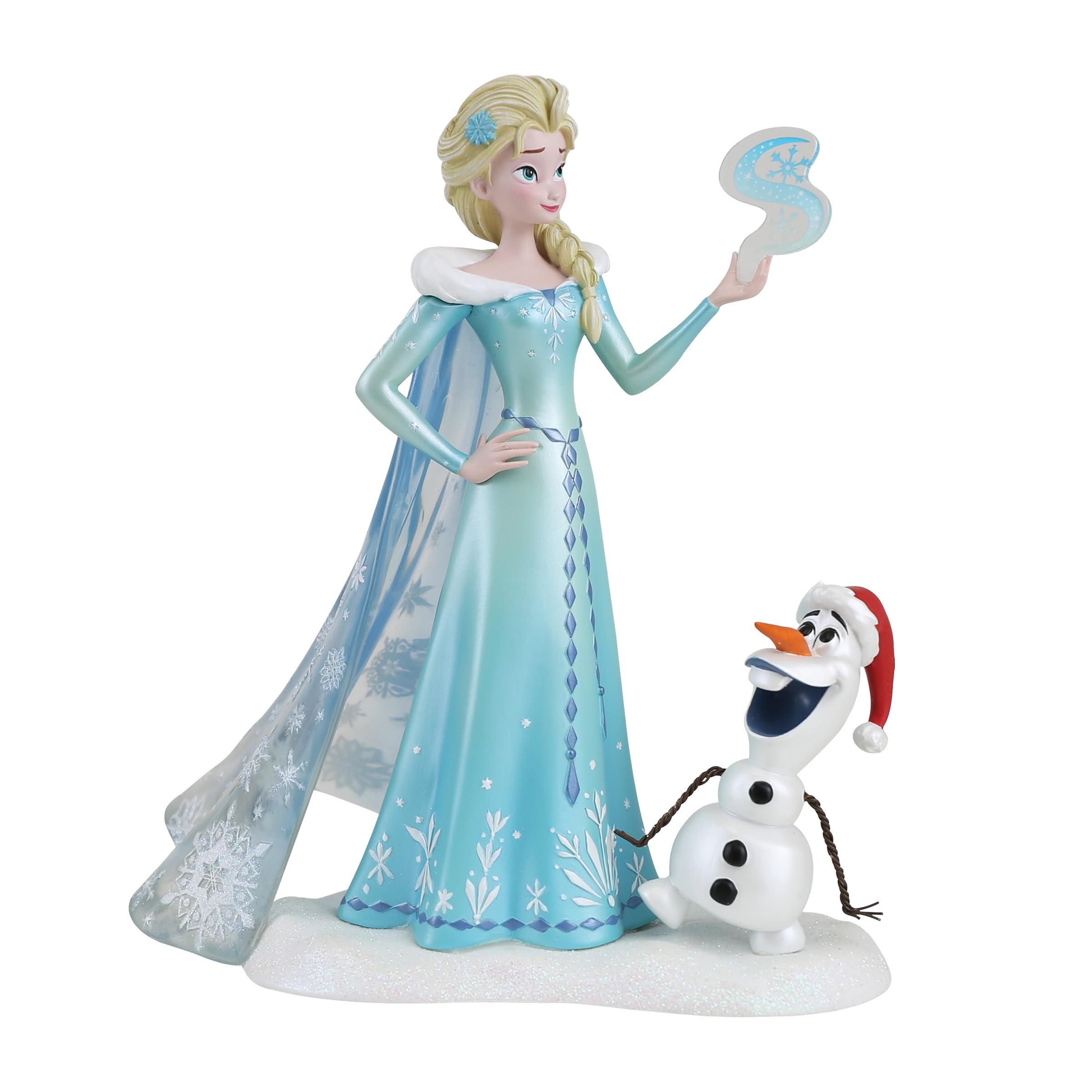 Enesco Disney Showcase Frozen Elsa y Olaf Snowy Winter Scene Figurine, 8 pulgadas, multicolor