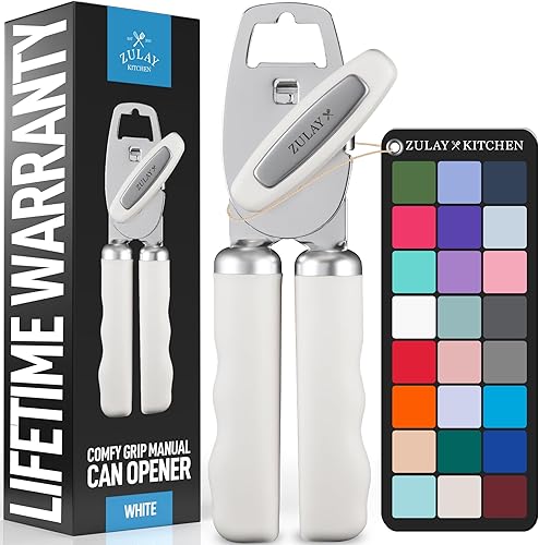 Miniatura 37 de Zulay Kitchen Abrelatas manual de acero inoxidable resistente con abridor de botellas, abrelatas manual a prueba de óxido con perilla giratoria y
