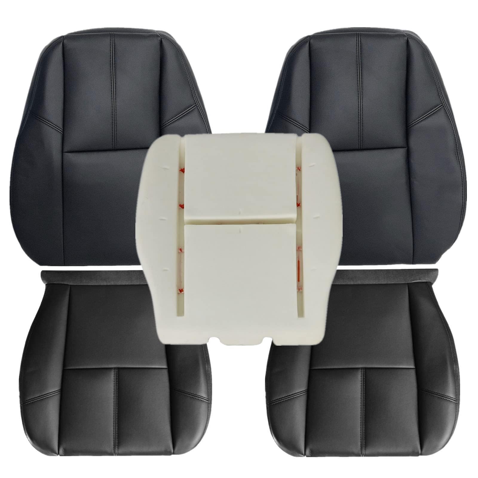 GXARTS フロント運転席側ボトム交換用穴あきレザーシートカバー ブラック Jeep Grand Cherokee 2011 20 グランドレザー　前席用 (背裏ハーフカバー)