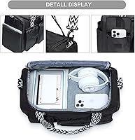 Vista 303 de Pequeña bolsa de gimnasio para mujer, bolsa de viaje con compartimento para zapatos