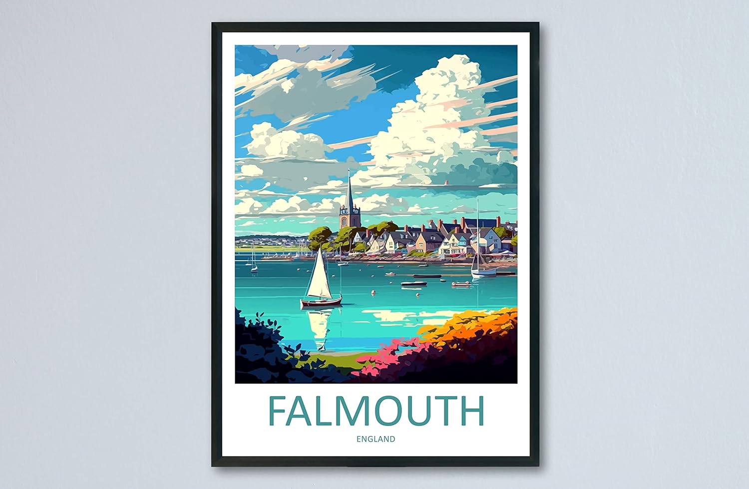 Falmouth Travel Print Wall Art Falmouth Wall Hanging Home