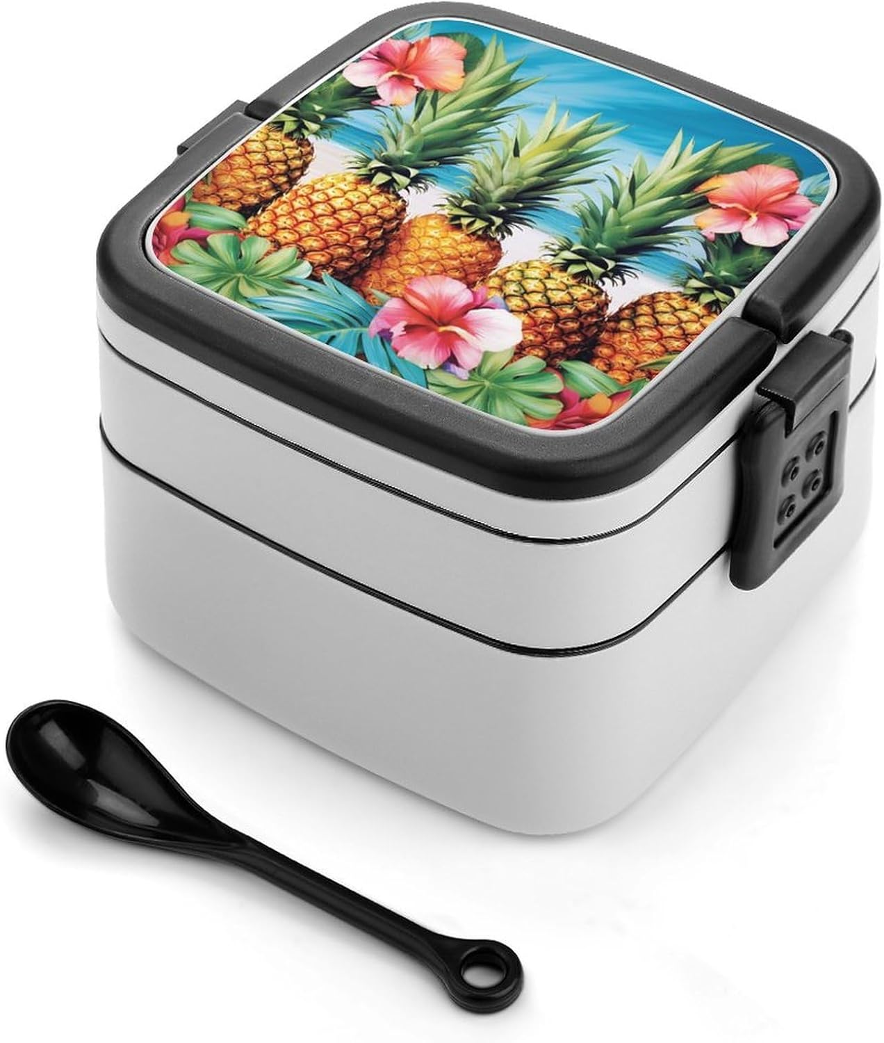 Adults Lunch Box Adult Bento Box Stackable Bento Box BPA-Free Summer Pineapples Lunch Box Food Container Ideal for Meal Prep, Work, And On The Go