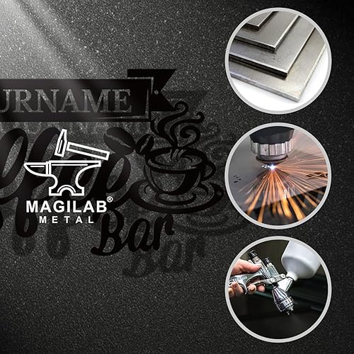 Miniatura 7 de Letreros de metal personalizados para barra de café  Arte de pared personalizado para cafeterías y negocios al aire libre (estilo H)