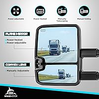 Vista 3 de Espejos de remolque con calefacción ahumada compatibles con Chevy Silverado GMC Sierra 2003-2006 (clásico 2007) 1500 2500 3500, espejo lateral