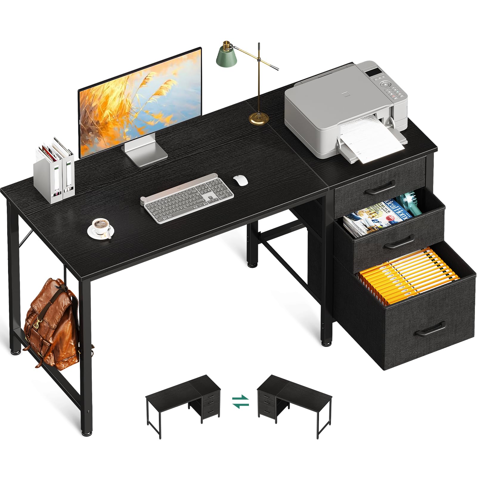 AODK デスク 机 pcデスク 引き出し3杯付き 幅120cm ゲーミングデスク パソコンデスク computer desk Amazon | AODK デスク 机 pcデスク引き出し3杯付き 幅120cm ゲーミング