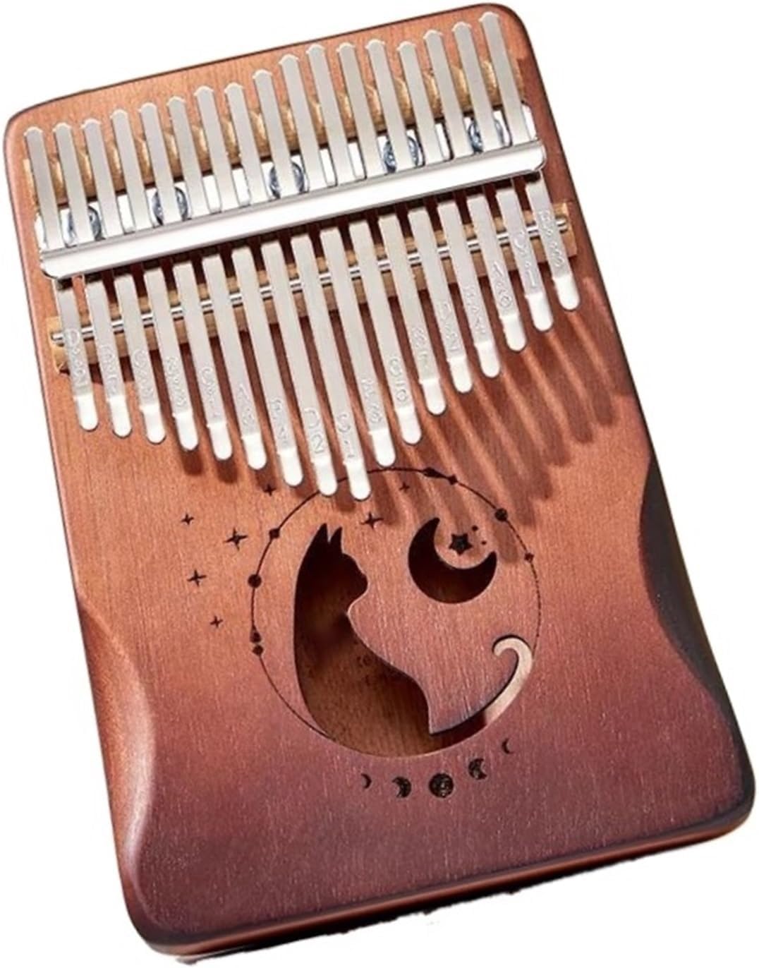 Beginners Kalimba 17 Key Professional Thumb Kalimba With Solid Wood Veneer In Gradient Brown