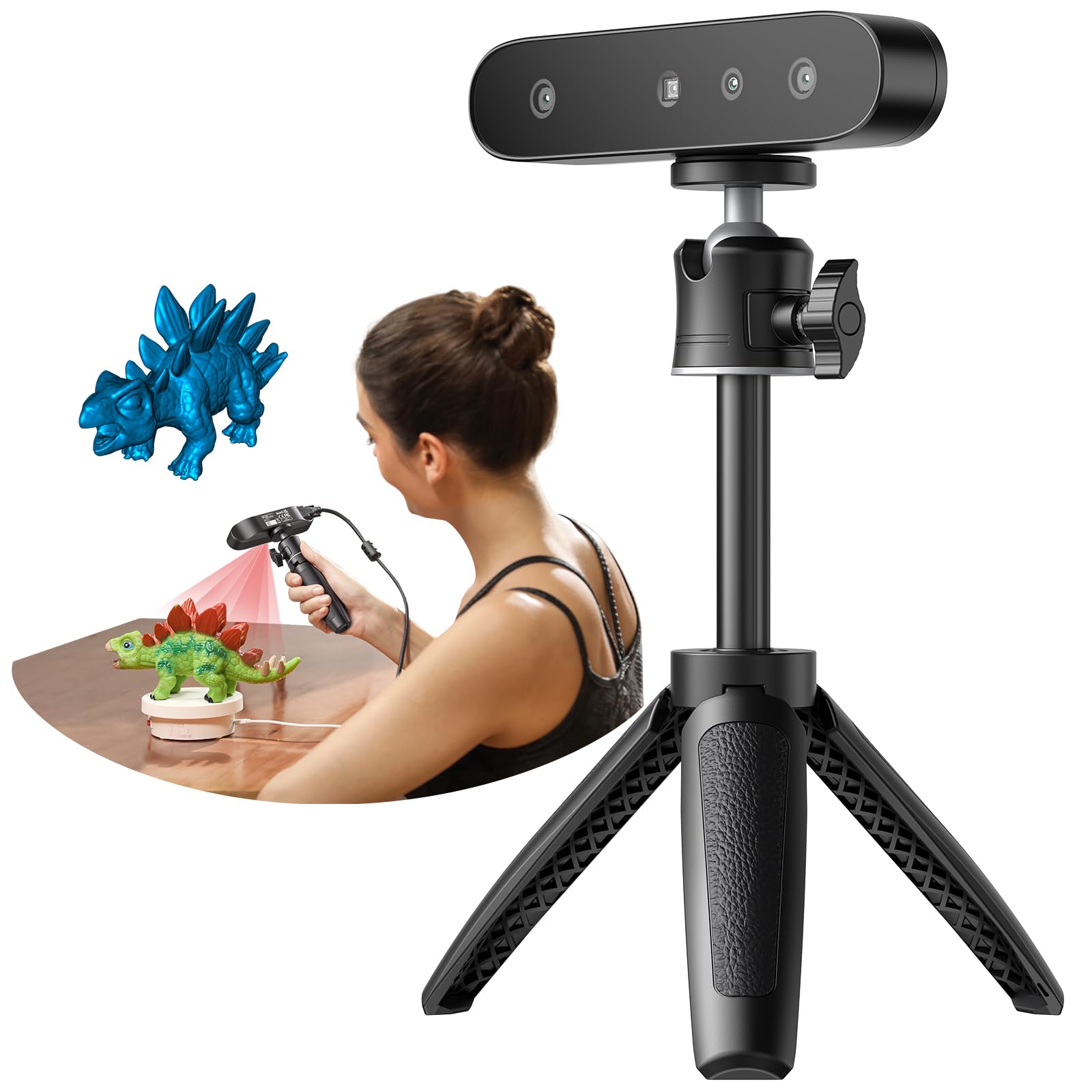 Creality CR-Ferret SE 3D Scanner, 0.1mm Precision, Anti-Shake & 30FPS Scanning Speed, Upgraded Full-Color Desktop 3D Scanner for Body Hair Black Metal Non-Reflective Objects CR-Scan Ferret SE