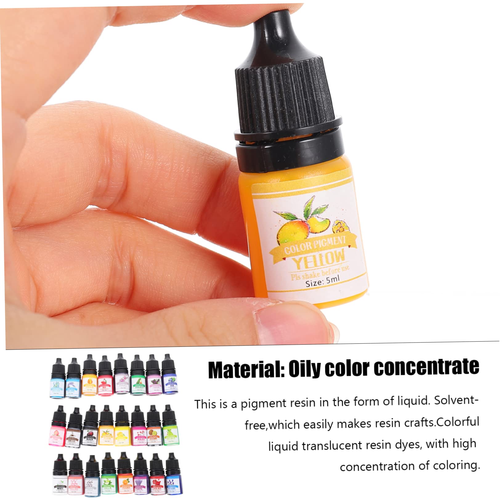 Pigmento de Resina Epoxi Uv, Colorante Concentrado para Manualidades Diy, Plástico, Mezcla de Pigmentos, 24 Colores para Joyería