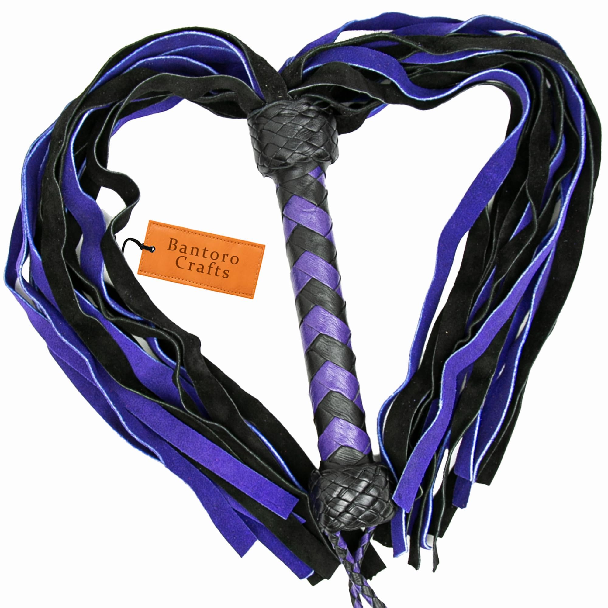 30 chutes en cuir de qualité supérieure pour bondage BDSM et impact érotique fouet violet et noir Thuddy Flogger