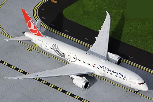 Miniatura 2 de GeminiJets Boeing 787-9 Aeronave comercial Turkish Airlines Blanco con cola roja Gemini 200" Serie 1/200 Modelo de avión fundido a troquel