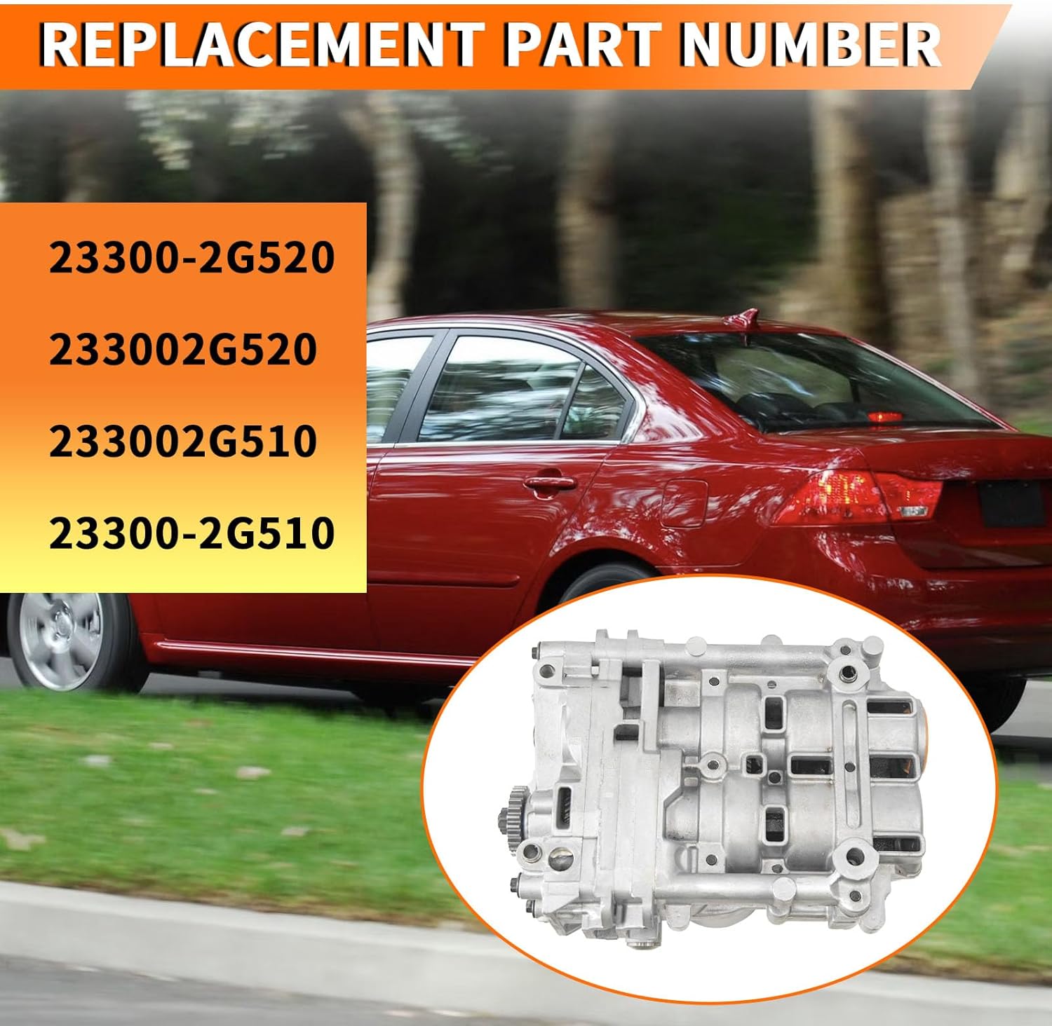 23300-2G520 Engine Oil Pump Shaft Balance Assembly Fit for 2009-2015 Kia Optima/Sorento 2.0L 2.4L, for 2009-2015 Hyundai Sonata/Azera 2.0L 2.4L #233002G520, 233002G510, 23300-2G510