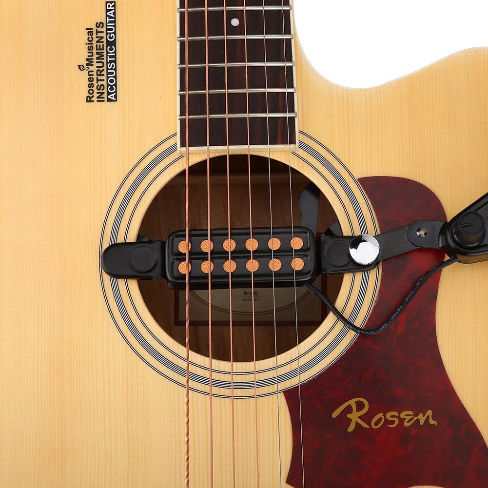 Dilwe 12 otworów Pick-up gitara akustyczna, przetwornik magnetyczny z tunerem tonowym do gitary akustycznej