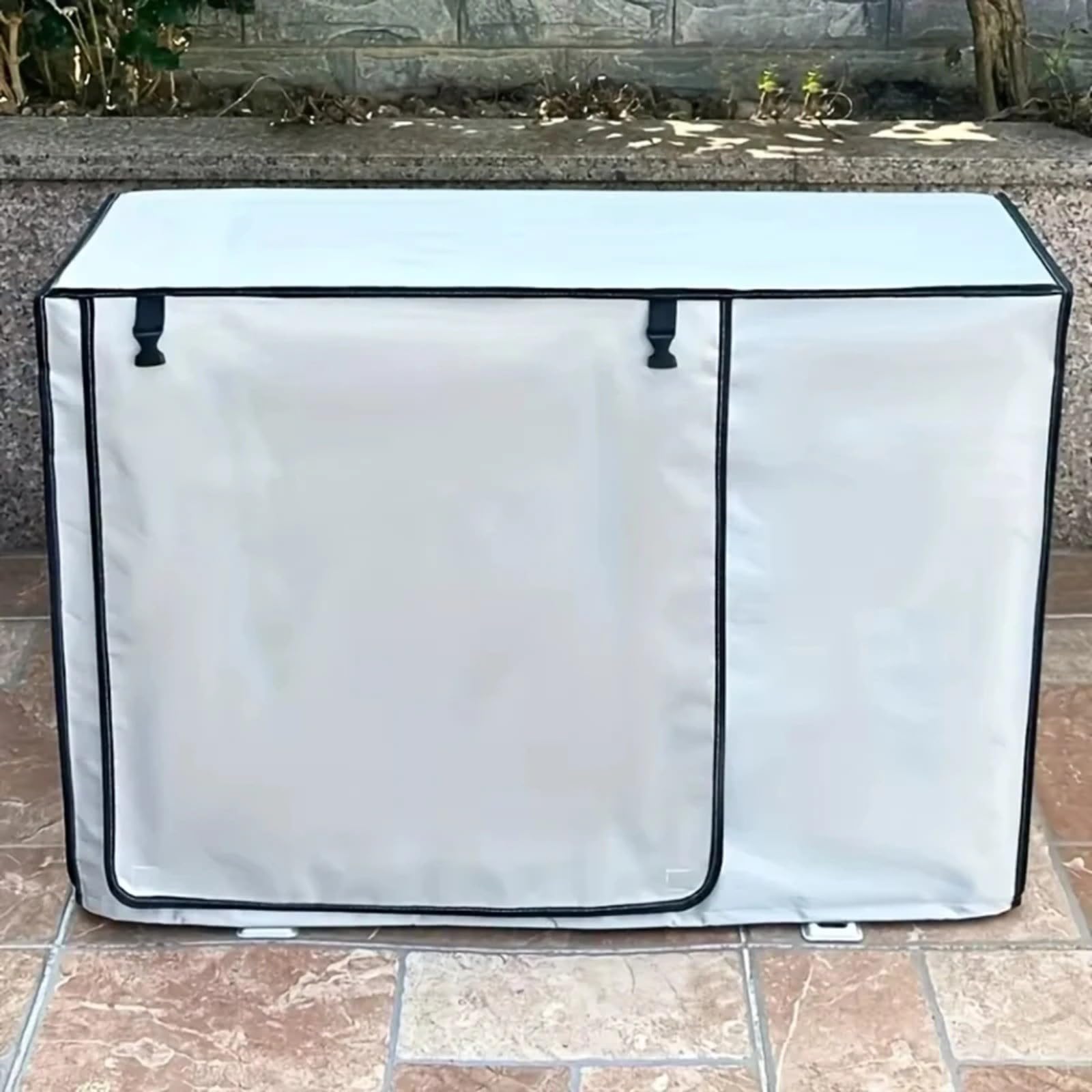 Oxford Wetterfeste Abdeckung für Klimaanlagen, UV-Schutz, Regenschutz mit aufrollbaren Riemen, silberfarben, 100 x 80 x 43 cm (100 x 80 x 43 cm)
