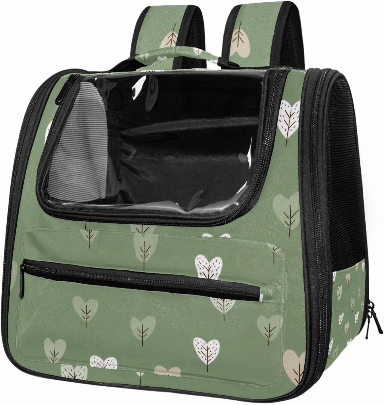 Cat Backpack Carrier for Small Dogs Cats, Soft-Sided Pet Carrier Backpack with Ventilated Mesh Windows and Safety Leash, Cute Pink Rose Small Floral on Beige Background