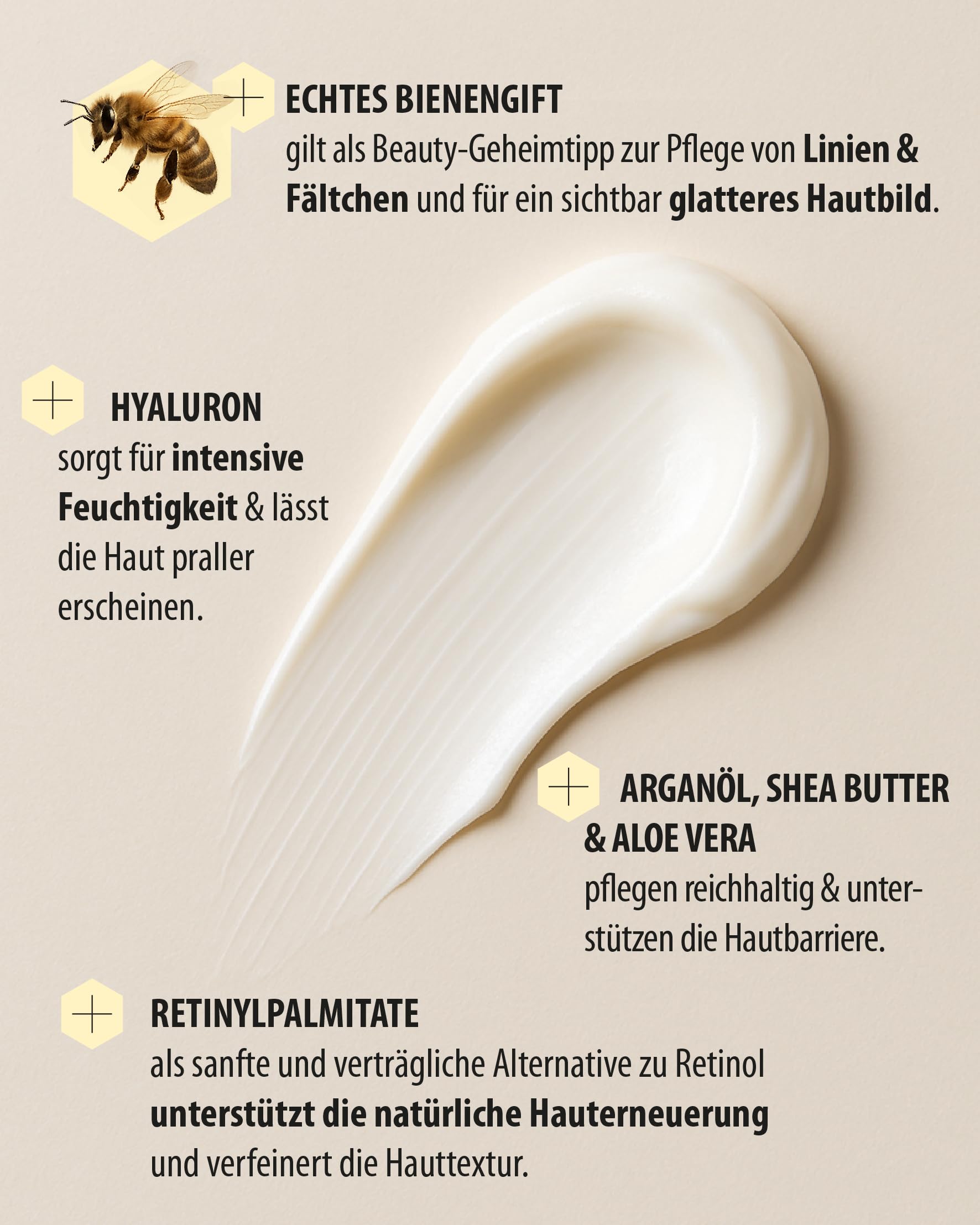 little bee fresh Bienengift Tagescreme Spar-Set (3x) Anti-Aging | bei Falten & reifer Haut mit Hyaluron, Arganöl & Shea Butter | hochdosierte Slow-Aging Bienengift Creme | 100% Imkerqualität
