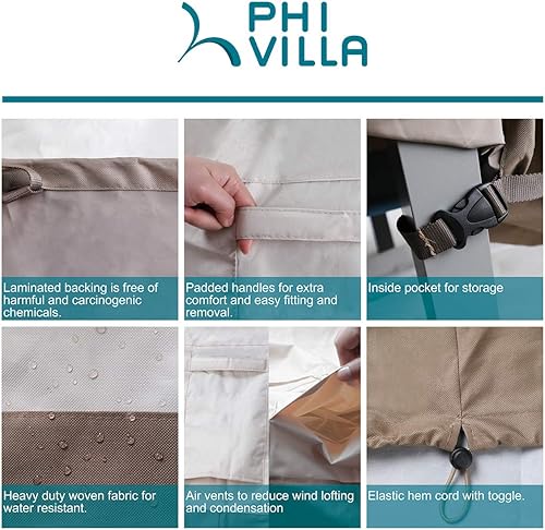 Miniatura 4 de PHI VILLA Funda para sofá biplaza de 59 pulgadas de ancho x 34 pulgadas de profundidad x 31 pulgadas de alto, resistente al agua, para sofá biplaza,