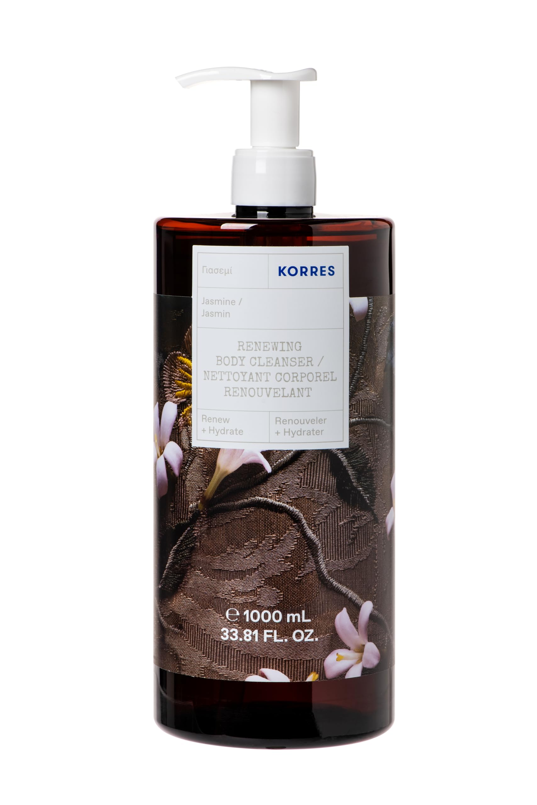 Korres Jasmine, Gel Doccia Rivitalizzante, Misura Xxl, Con Delizioso Profumo Di Gelsomino Delicato, Jumbo Size, Vegano, 1 L-image