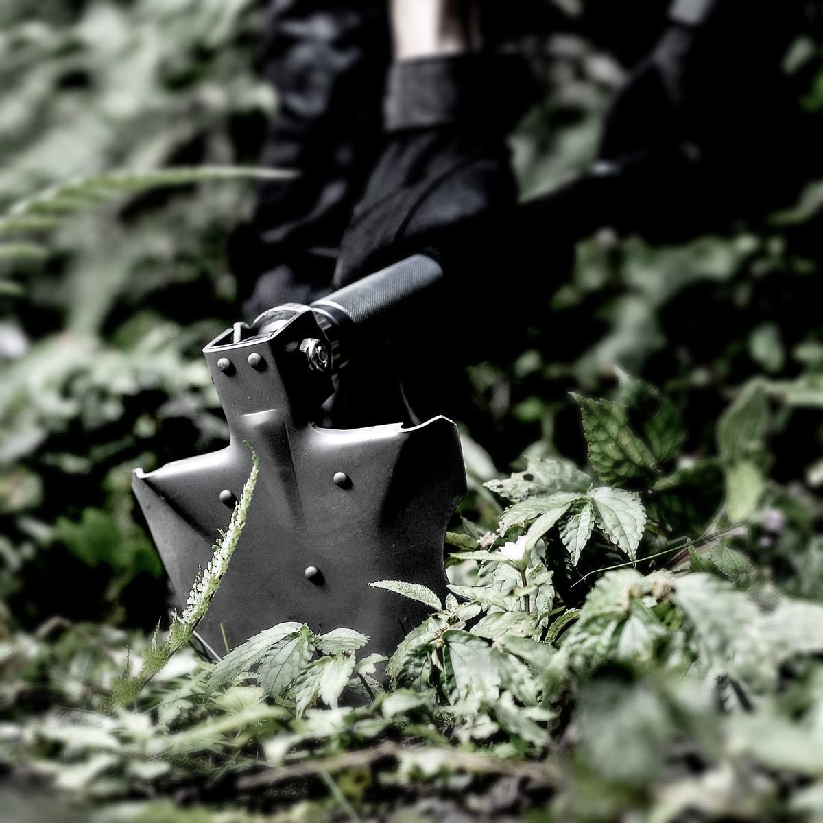 Zune Lotoo Pelle Pliante, Pelle Jardinage Multifonctionnelle en Acier au Carbone, Pelle Amovible à Longueur Réglable, Pelle Portable pour Camping, Jardin, Randonnée, Extérieur, Annihilate F2