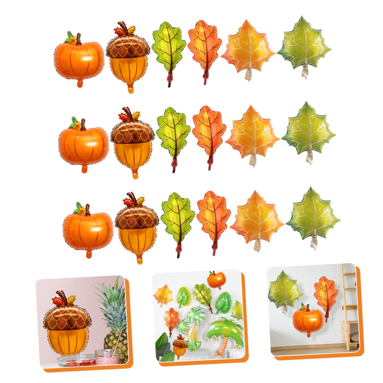 TOPBATHY 90 Piezas Globos de papel de aluminio decoración fiesta autumn decor globos de helio de calabaza kit de arco de globos de otoño globos naranjas de de gracias globos de hadas