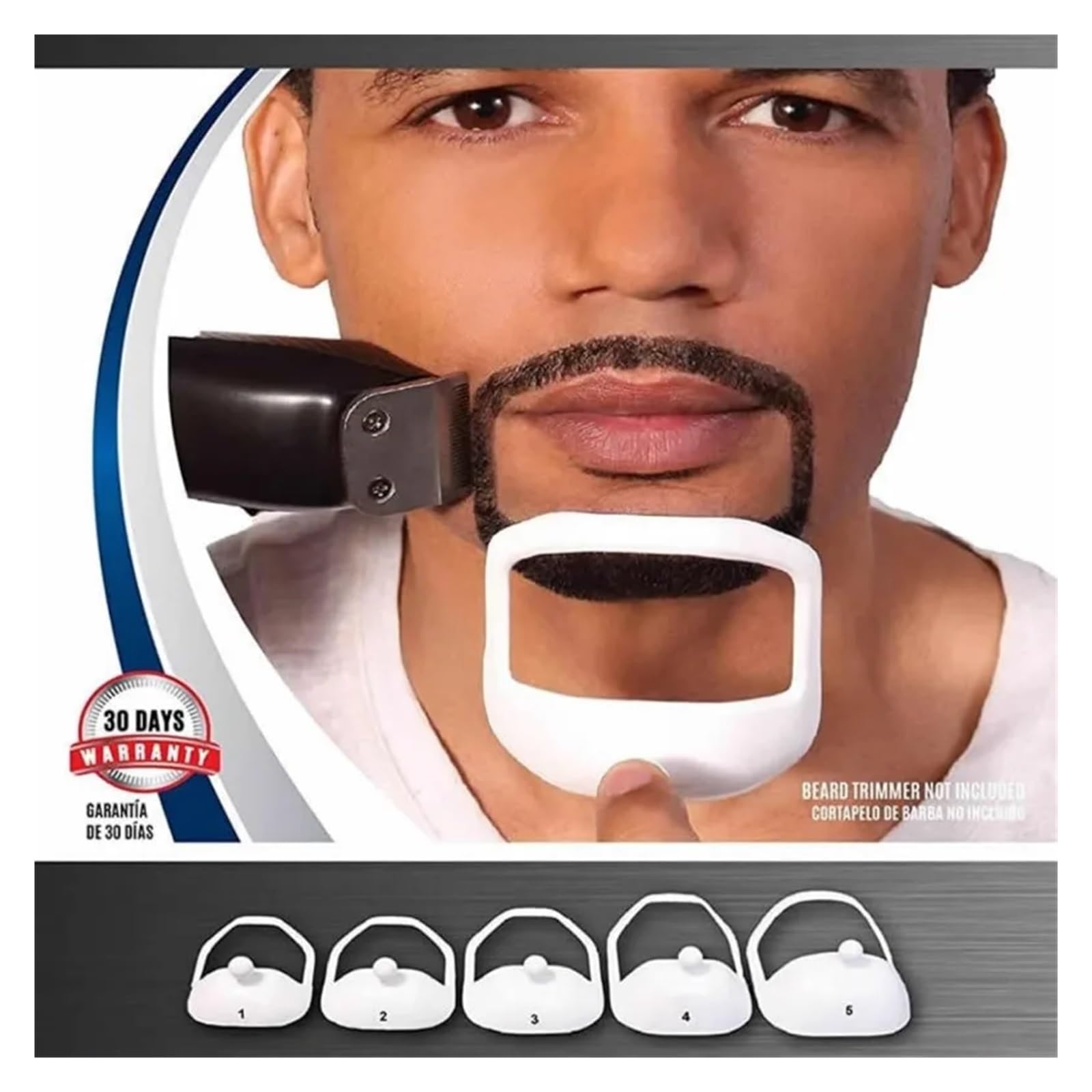5 Stück Bart-Styling-Schablonen Bartformer Bartformungswerkzeug Männer Spitzbart Schnurrbart Pflegewerkzeug Gesichtshaar-Styling-Vorlage For Männer(5 PCS White)
