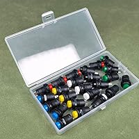 Vista 2 de 24 interruptores de botón con pestillo de 0.472 pulgadas SPST ON/OFF AC 250V/1.5A 125V/3A, mini interruptor basculante redondo con cerradura