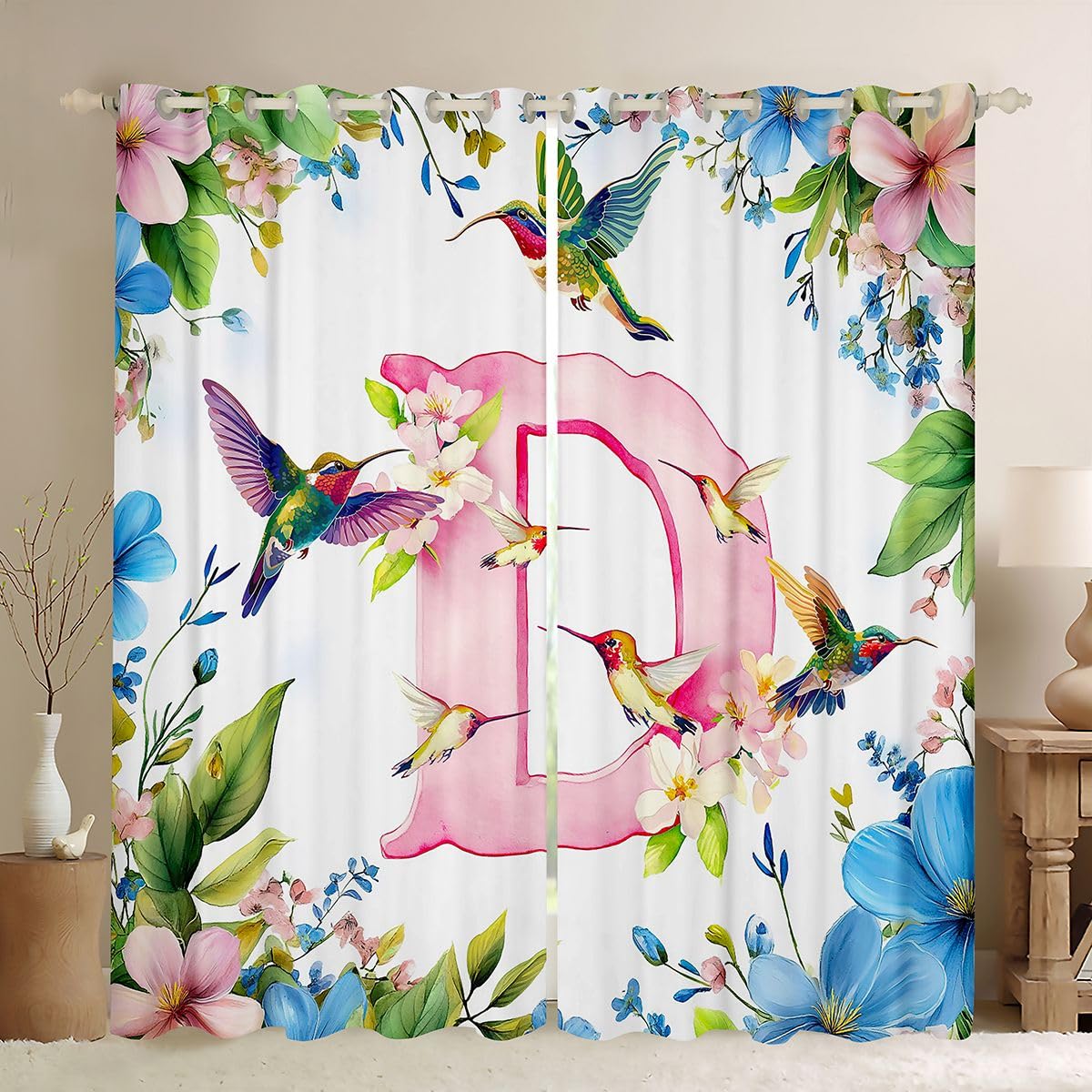 Rideau colibri et cerisiers en fleurs pour ambiance romantique de ferme