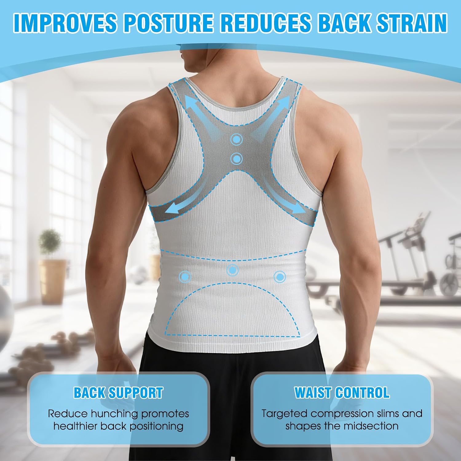 Compression Shirt Men Shapewear Slimming Body Shaper Vest Compression Tank Top Undershirt