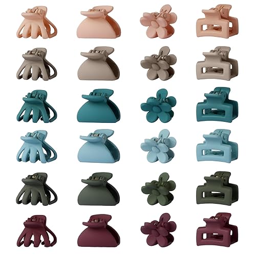 24 pinzas pequeñas para el cabello, pinzas pequeñas de 1 pulgada para mujeres y niñas, cabello delgado y grueso, accesorios de peinado lindos