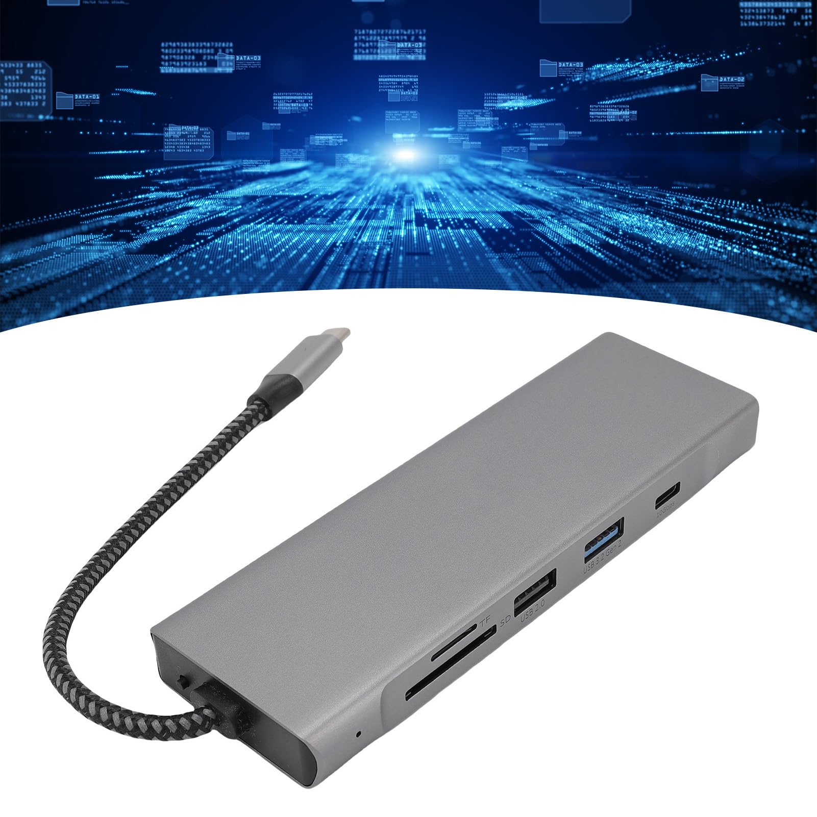 Generic Hub USB C 8 in 1 in Lega di Alluminio, Dock di Tipo C con Uscita Video 4K, Struttura in Alluminio per Occhiali Intelligenti AR Pro Display