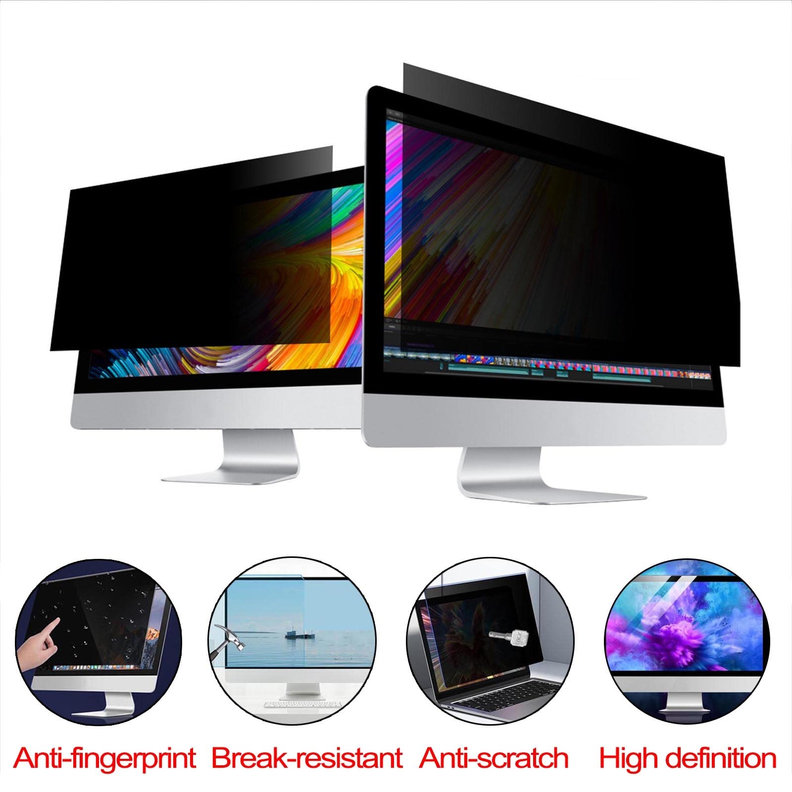 LIGUOYI Filtro De Privacidad para Ordenadores Monitores, Antis Luz Azul Filtro De Pantalla, Antis-Reflejos, Antis UV, Extraíble Filtro De Pantalla, Protector De Pantalla Antis-arañazos