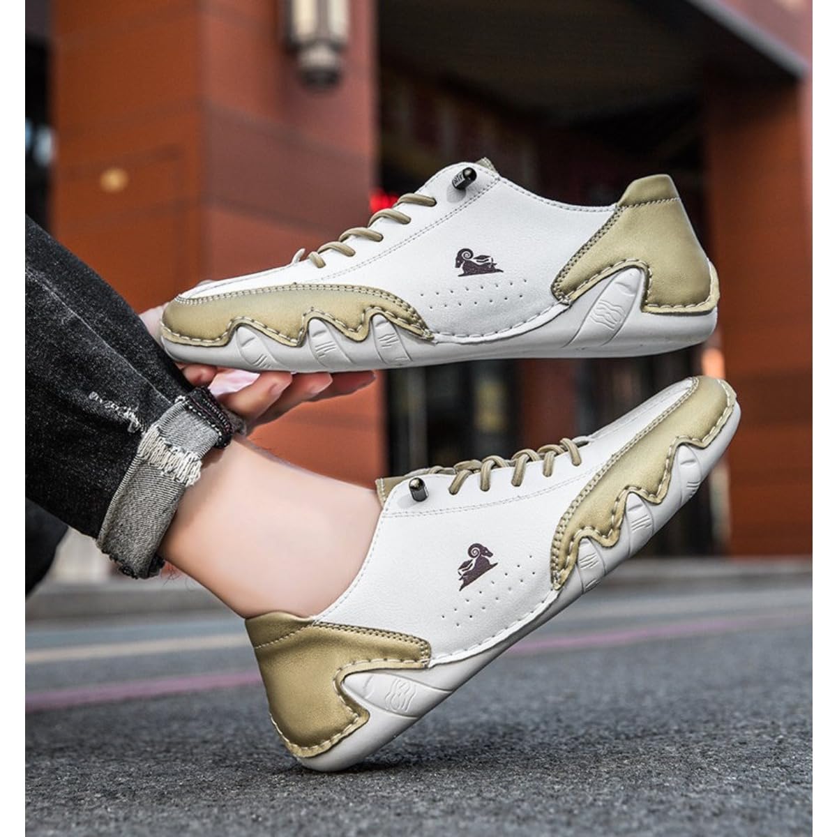 Handgefertigte Leder-Low-Top-Wanderschuhe für Herren und Damen