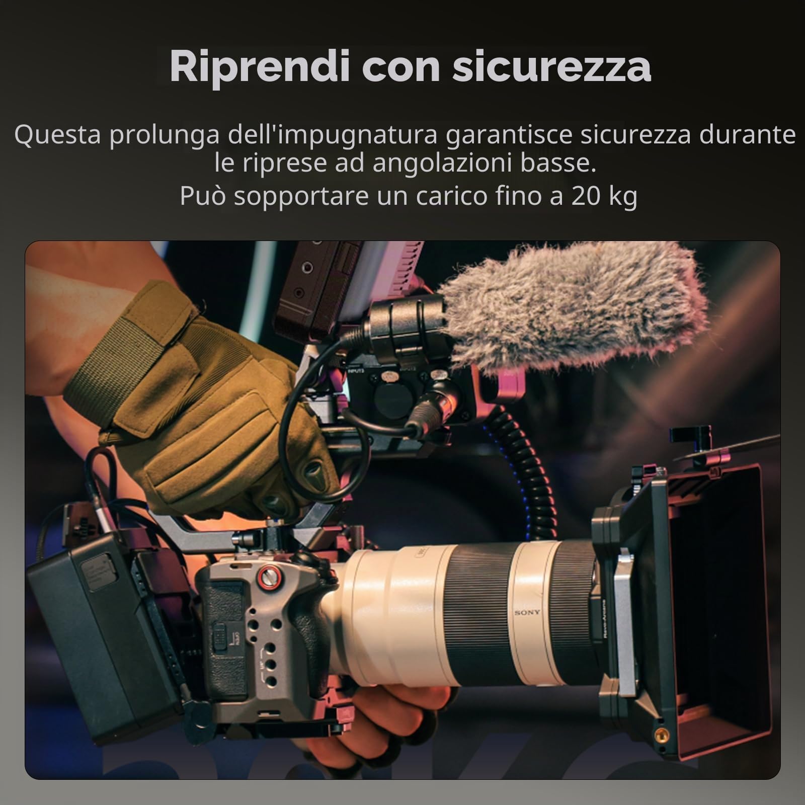 SMALLRIG FX3 / FX30 Kit piastra di montaggio di estensione per Sony FX3 / FX30 XLR Handle con Cold Shoe, Struttura a Sgancio Rapido HawkLock - 4830