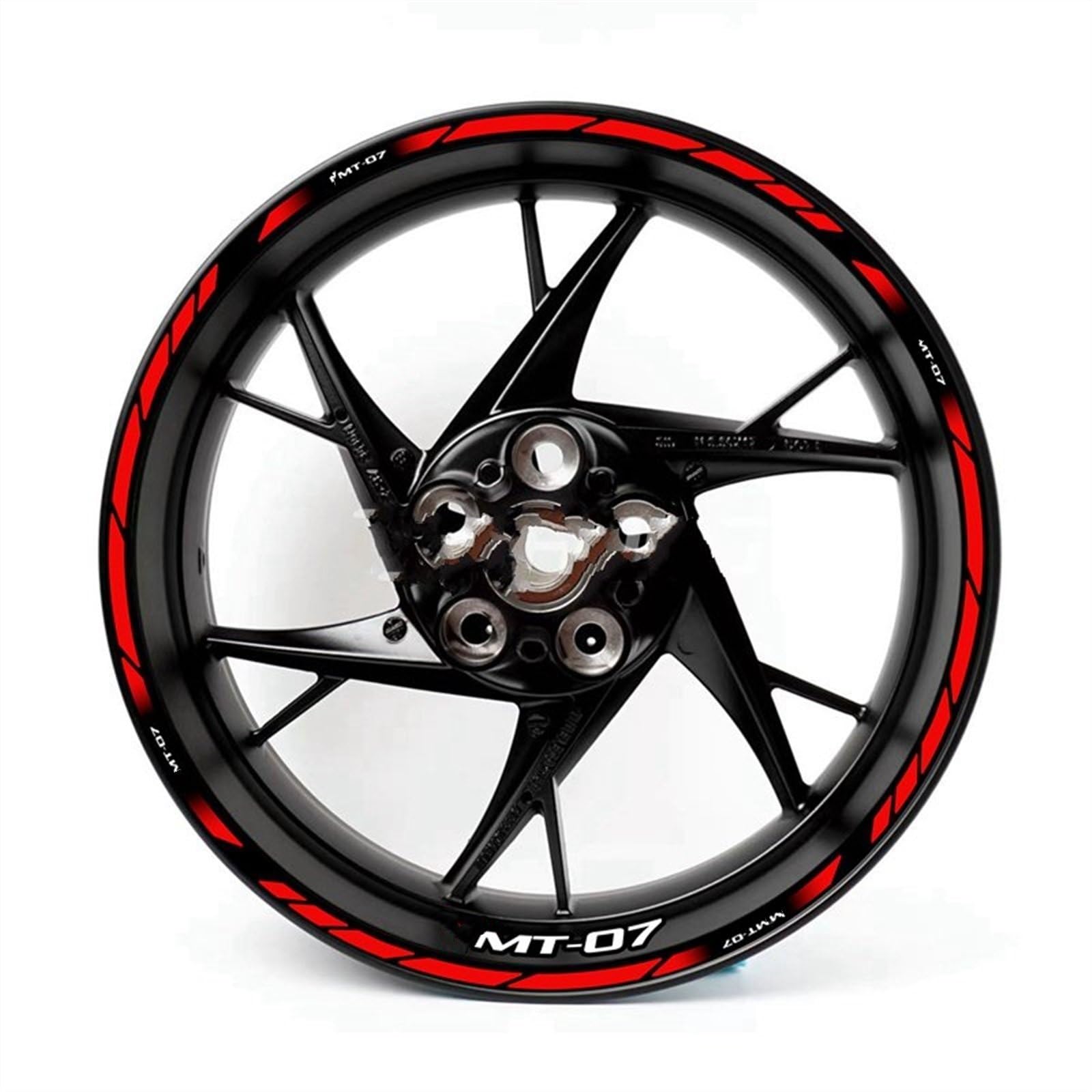 Reflective Motorcycle Wheel Stickers Rim Decal MT07 Set for Yamaha MT 07 2020 2021 Decorative(Color2)