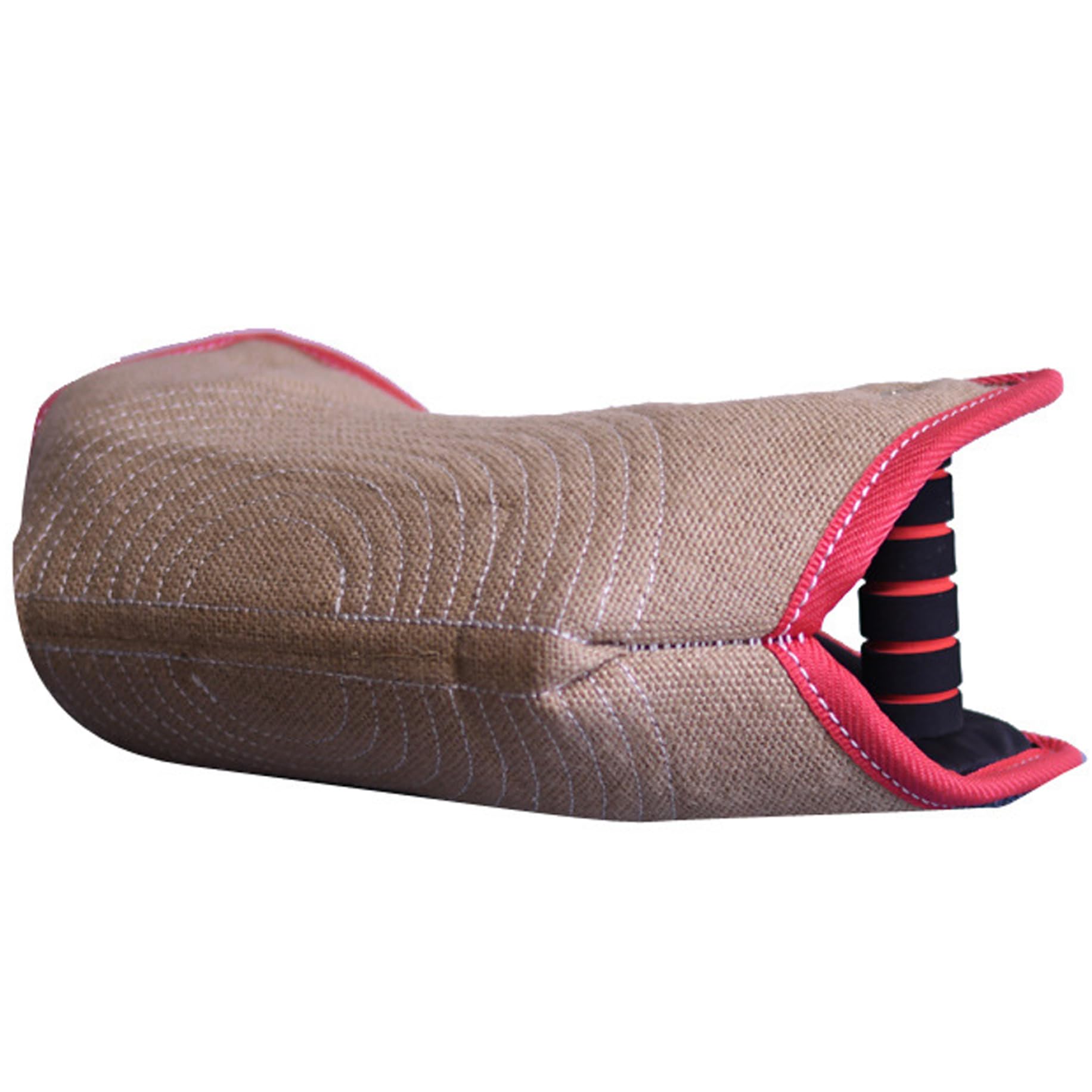 Manga de mordida de perro 13x8x5.5in manga de mordida de mordida de lino resistente a la manga de entrenamiento para perros con 2 mango auxiliar de entrenamiento interactivo de entrenamiento de morde