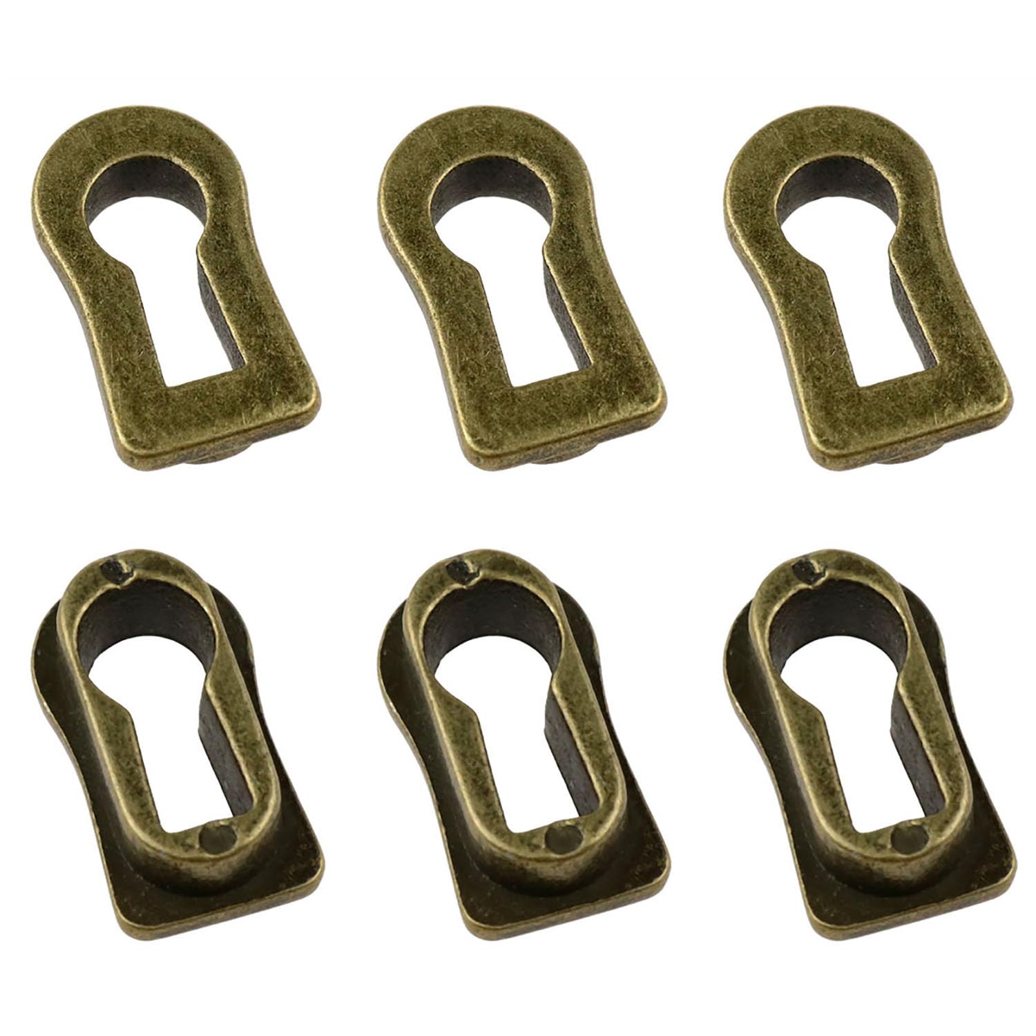 Xhziy-22 * 12 * 7MM Keyhole Cover Keyhole Trim Plate Lock Replacement Parts Bronze for Dresser Cabinet Door Drawer Furniture Lock Decoration 6pcs